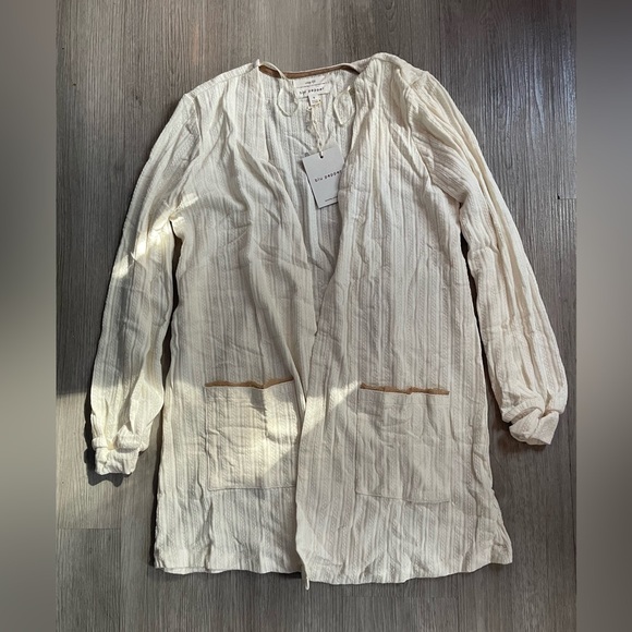 NWT Blu Pepper Two-Piece Cardigan and Jogger Lounge Set Cream — Size Medium - Picture 12 of 13